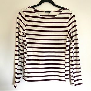 JOSEPH Burgundy Striped Sailor Tee - S/M